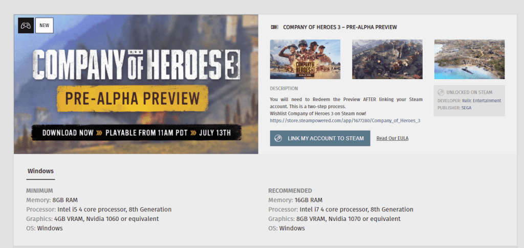 Company of Heroes 3 Online Store