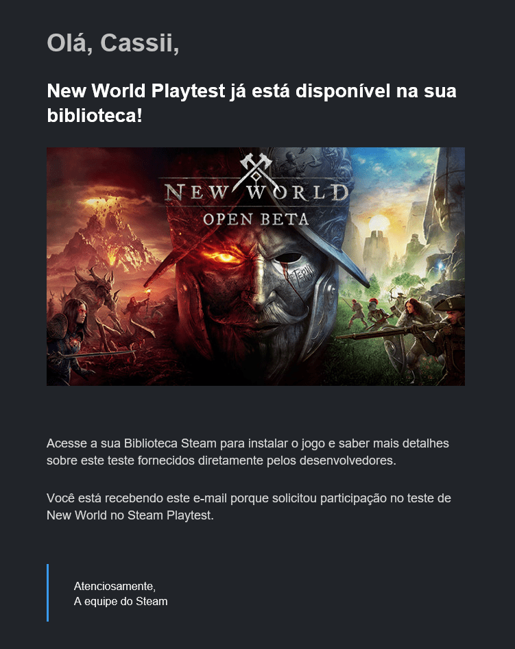 New World está grátis para download na Steam; veja como resgatar