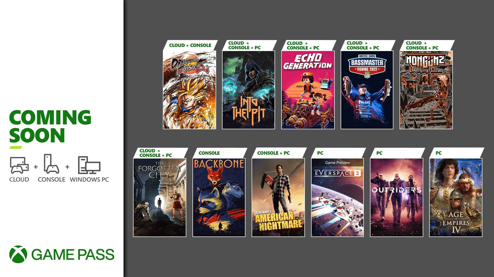 Xbox Game Pass adiciona primeiros jogos de novembro