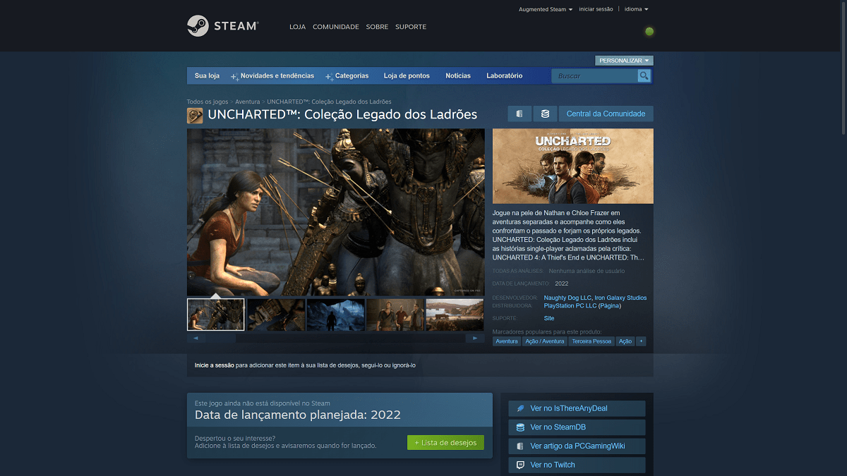 UNCHARTED: Coleção Legado dos Ladrões ganha página na Steam e Epic