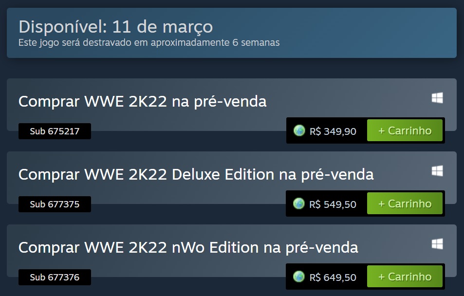 WWE Steam