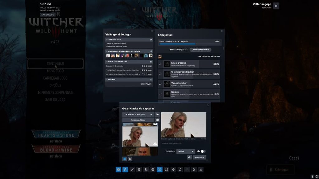 Nova versão de The Witcher 3 não sincronizará conquistas entre