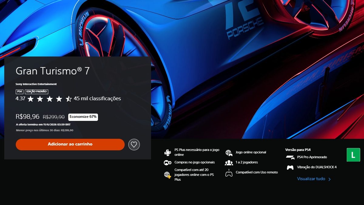Página da promoção de Gran Turismo 7
