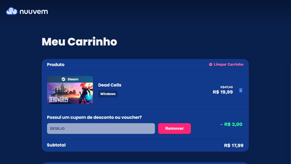 Página de Dead Cells na Nuuvem