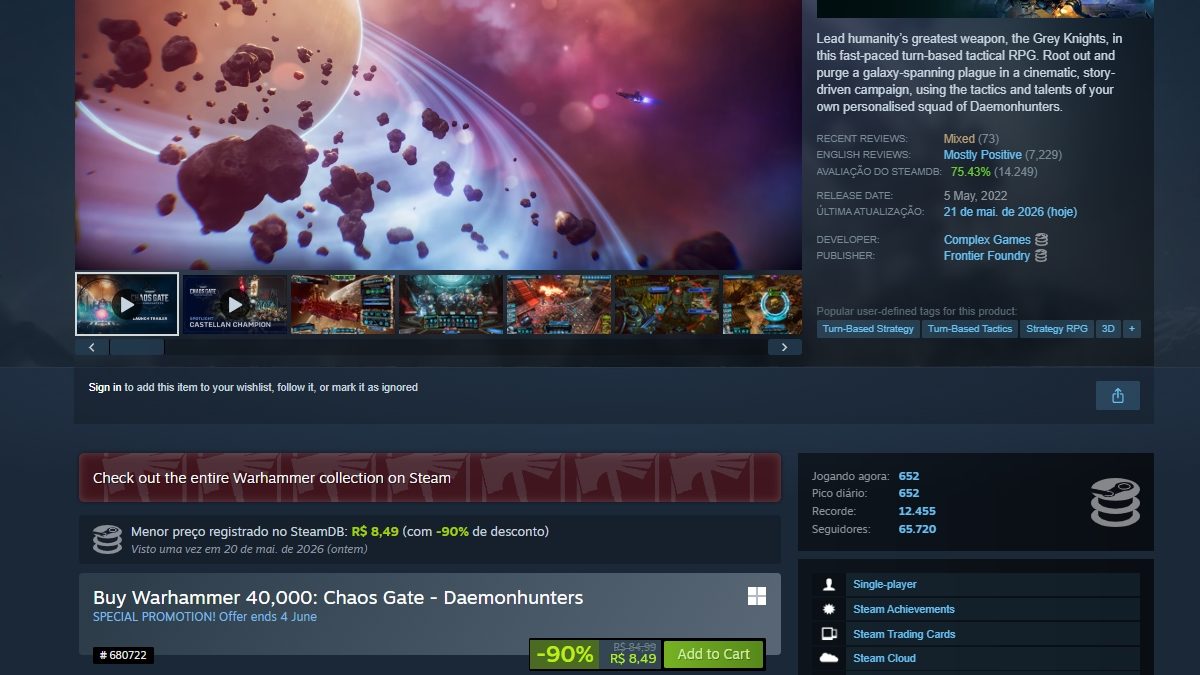 Página de Warhammer 40,000: Chaos Gate - Daemonhunters no Steam