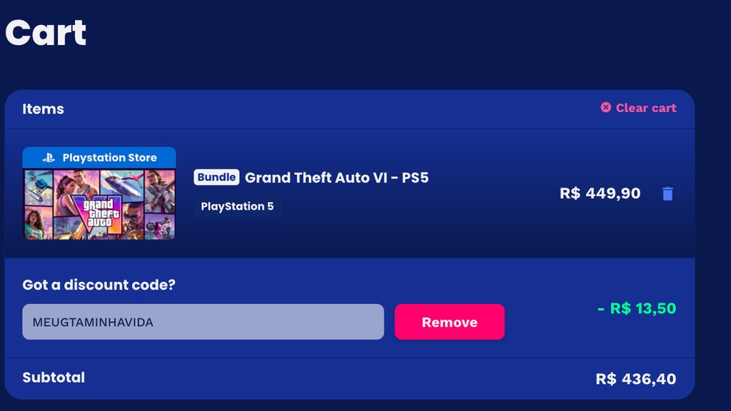 Página da promoção de GTA 6 na Nuuvem