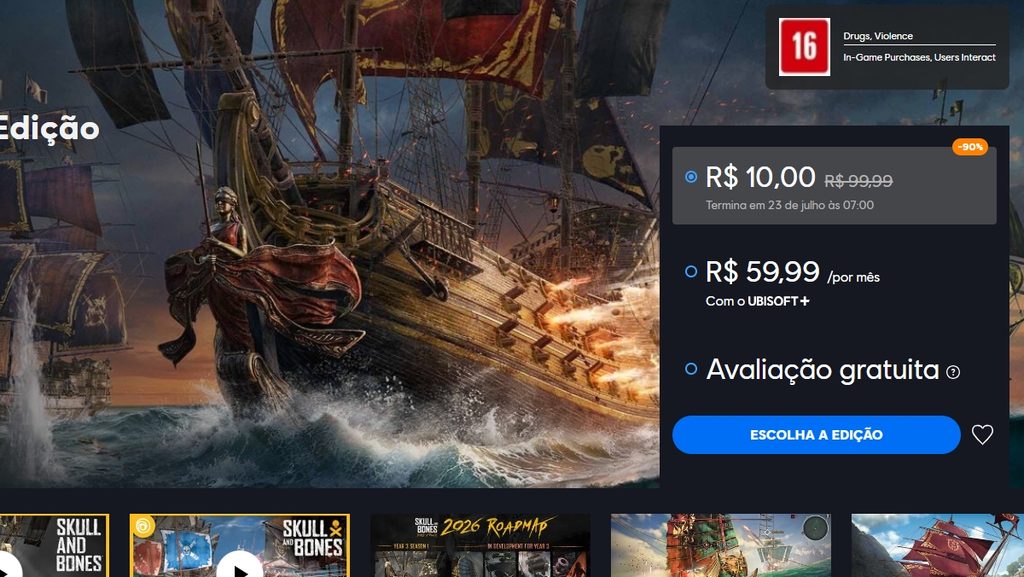 Página de Skull and Bones na Ubisoft Store